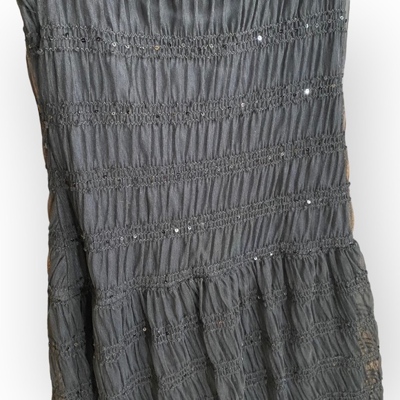 Nine West Sparkle Sequin Stretchy Black Party Dress Size 10 - Picture 4 of 10